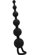 Adam And Eve Silicone Ribbed Butt Beads - Black