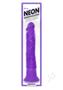 Neon Silicone Wallbanger Vibrating Dildo 7.5in - Purple